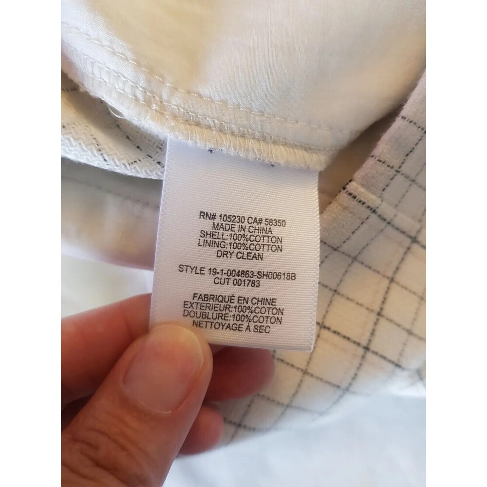 Joie Womens Shorts Sz 4 High Waist Dressy Plaid Ivory Career Work Wear Corporate - Picture 8 of 12